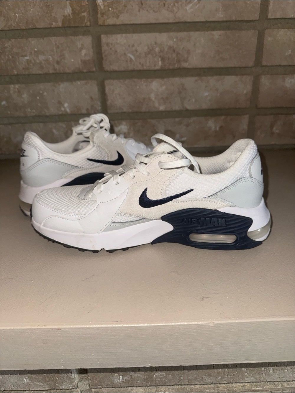 Nike White Sneakers with Black Swoosh Accents